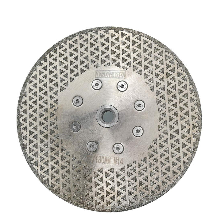 DT-DIATOOL Diamantscheibe 180 mm x M14 Doppelseitig Galvanisch Trennscheibe und Schleifscheibe für H