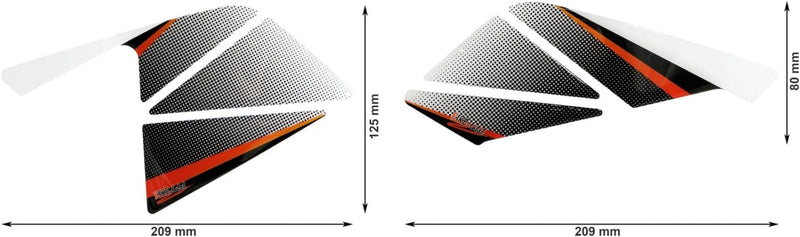 BIKE-label Seitentank Pad Orange Schwarz kompatibel für KTM 125 Duke 800420