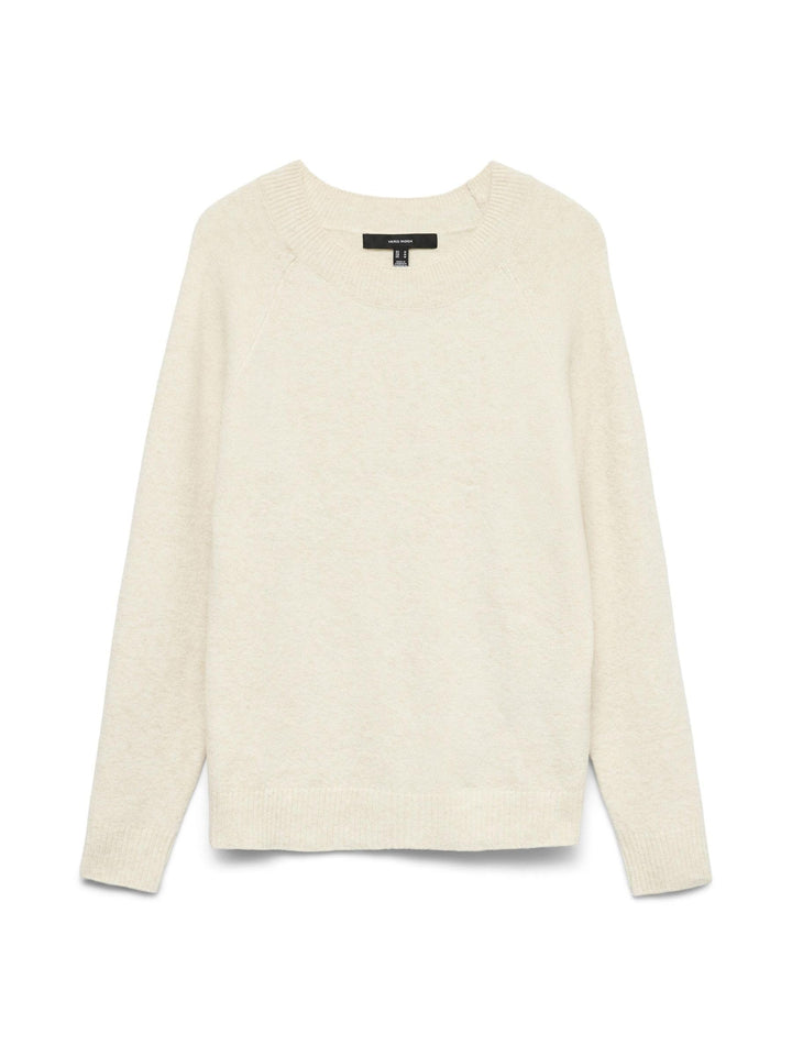Damen Vmdoffy Ls O-Neck Blouse Ga Ptt Strickpullover XS Tall Birch/Detail:melange, XS Tall Birch/Det