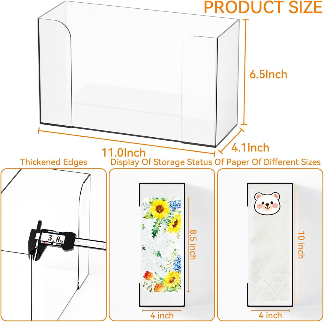 Cq acrylic Papierhandtuchspender für die Arbeitsplatte, gefalteter Papierhandtuchhalter, transparent