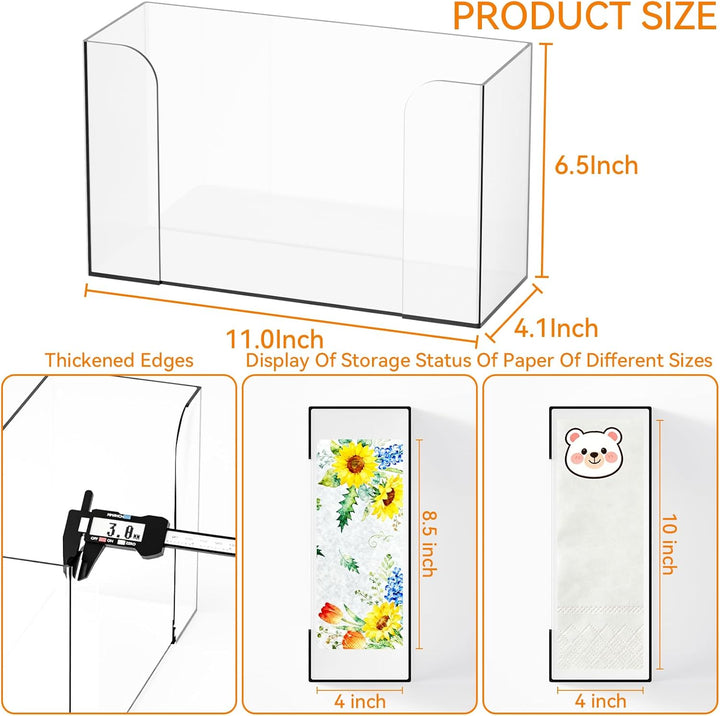 Cq acrylic Papierhandtuchspender für die Arbeitsplatte, gefalteter Papierhandtuchhalter, transparent