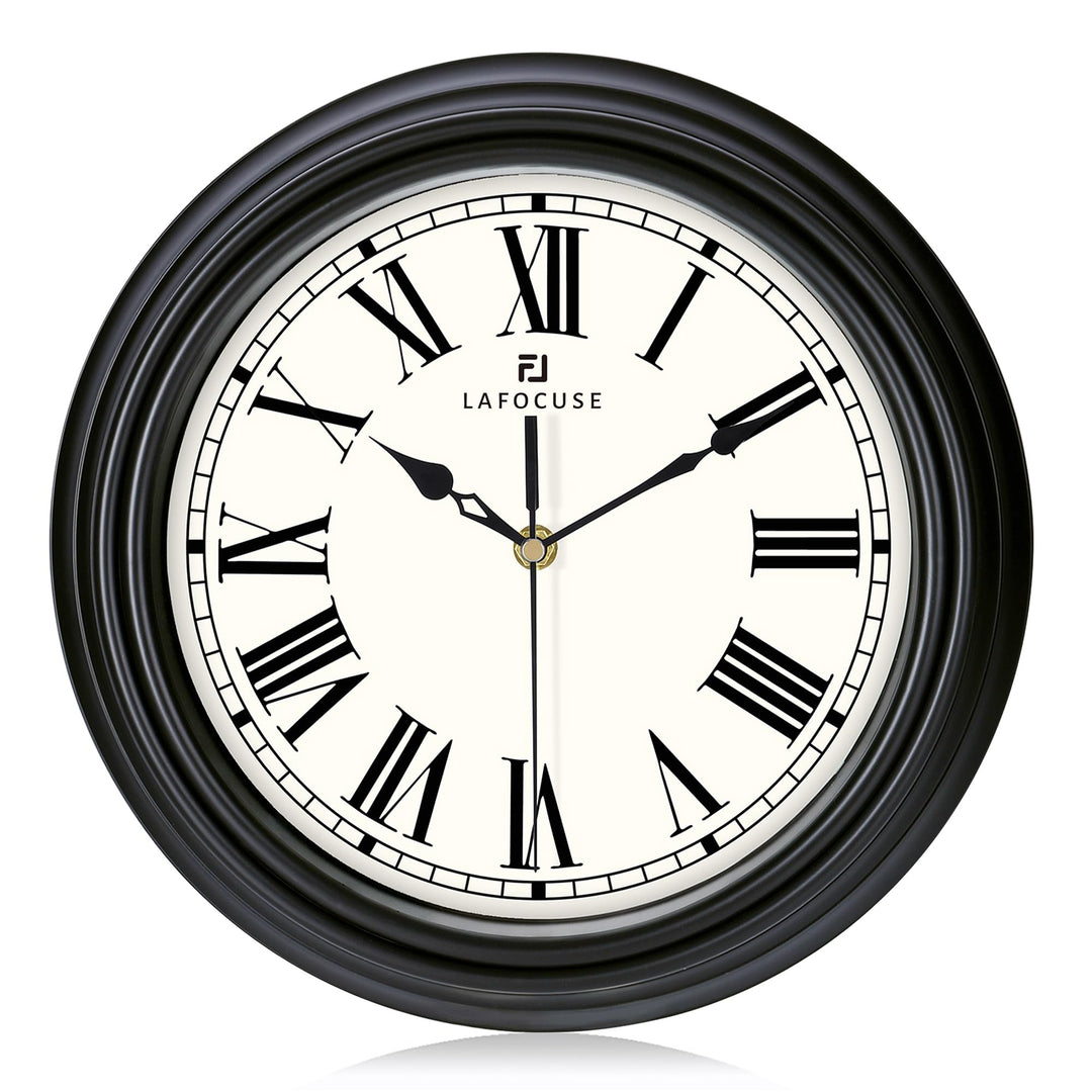 Lafocuse 30 cm Lautlos Wanduhr Römische Ziffern, Klassische Wanduhr Grau, Retro Wanduhr Ohne Tickger