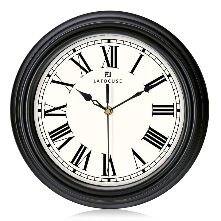 Lafocuse 30 cm Lautlos Wanduhr Römische Ziffern, Klassische Wanduhr Grau, Retro Wanduhr Ohne Tickger
