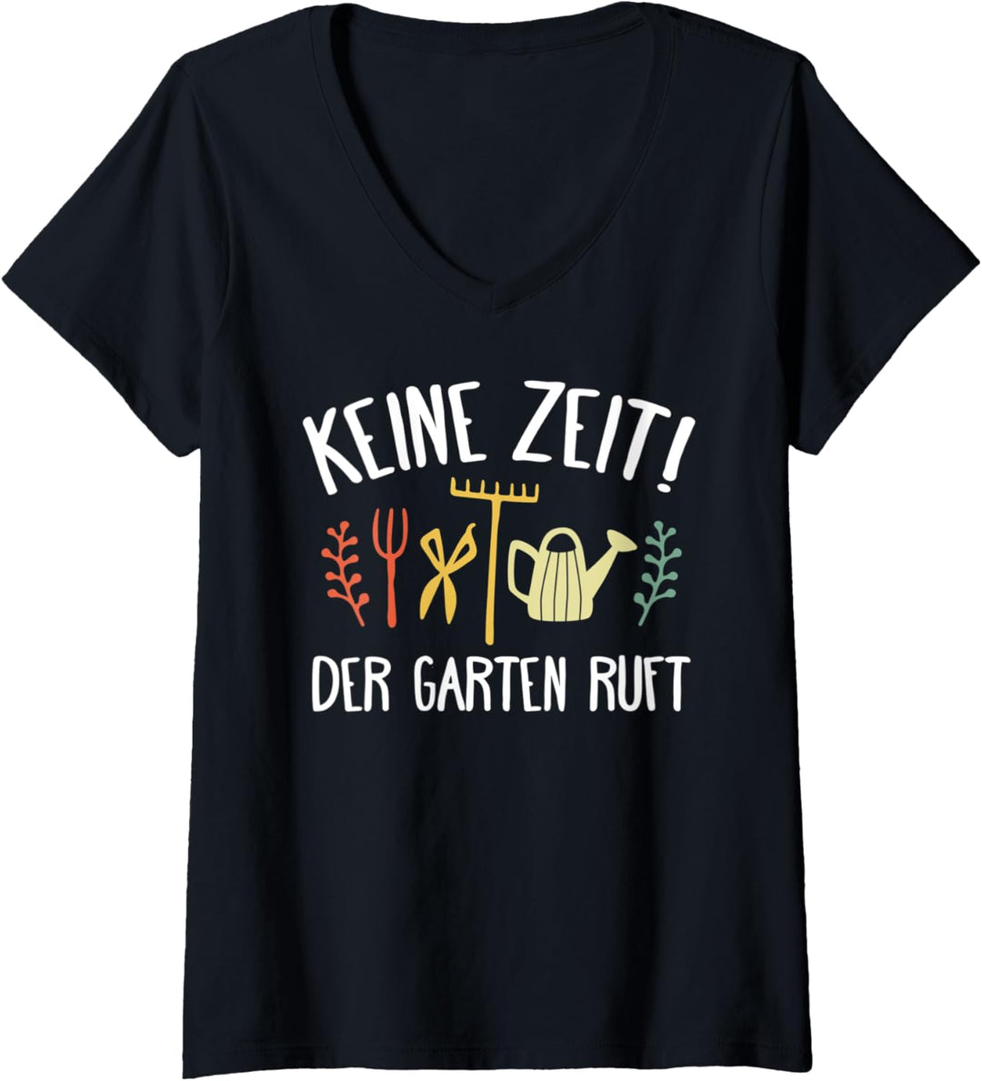 Damen Gärtner Geschenk Keine Zeit Der Garten Ruft Vintage T-Shirt mit V-Ausschnitt