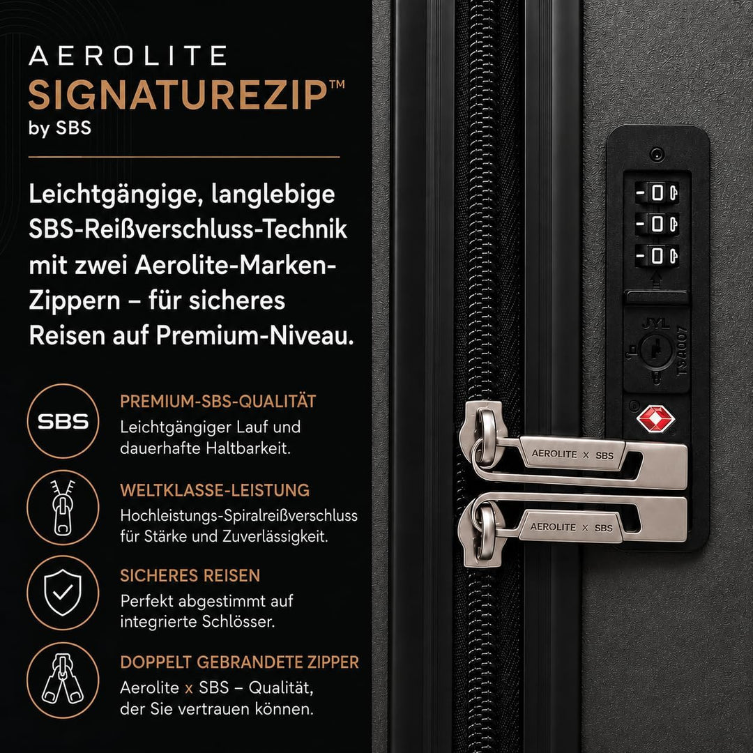 Aerolite Leichter Rollkoffer L, 100 l – Reisekoffer mit Rollen, TSA-Zahlenschloss &amp; robuster Hartsch