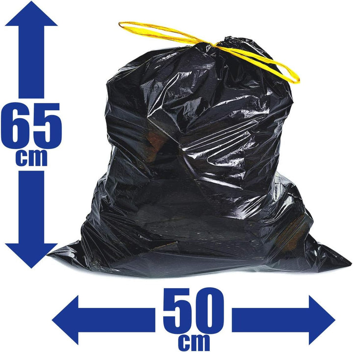 DanDiBo 100x Müllsäcke 30L Zugband Extra Reissfest Stark Abfallsäcke Zugbandsack Müllsack LDPE 38 my