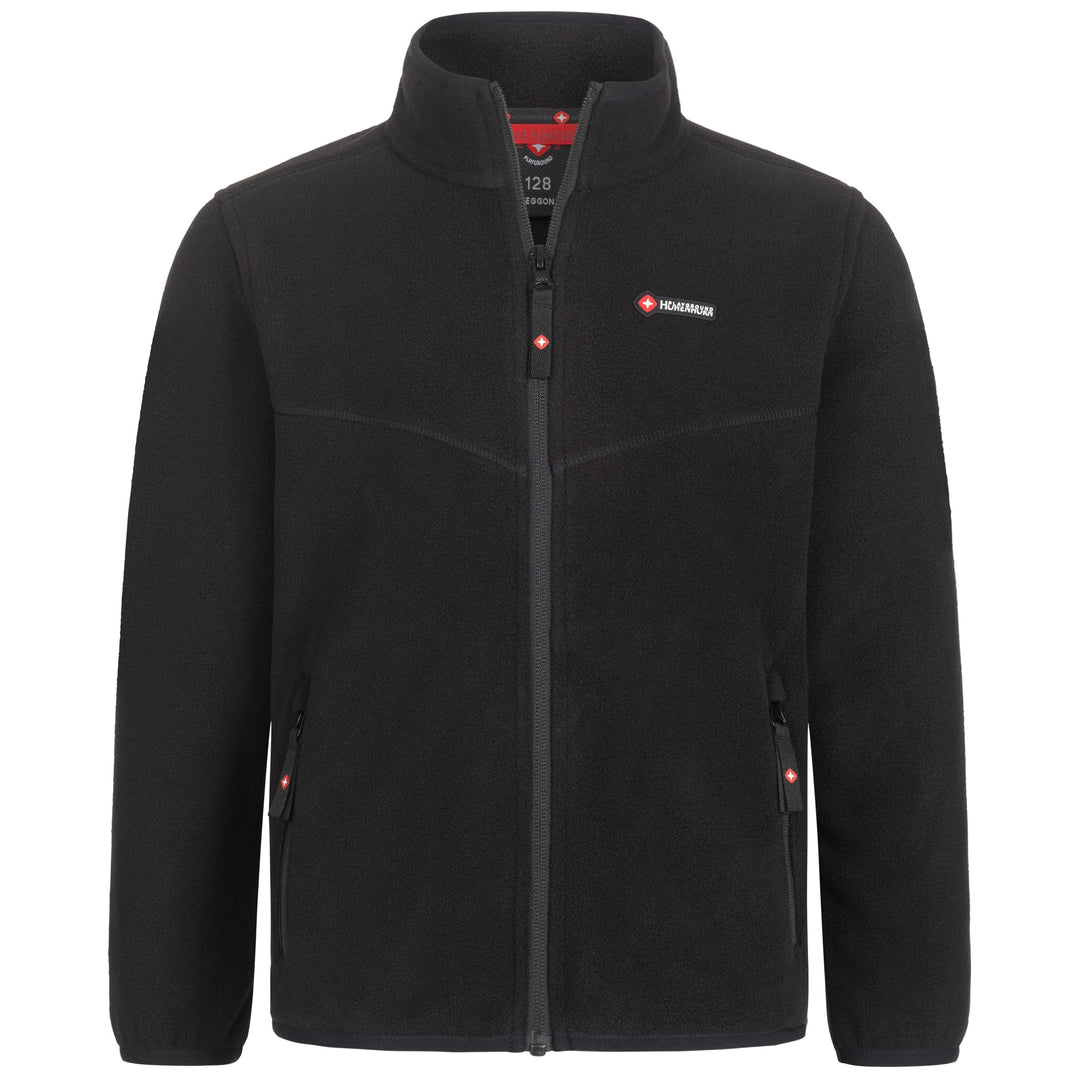 Höhenhorn Leggon Kinder Fleece Jacke Jungen Mädchen Full Zip Outdoor Freizeit 116 Schwarz, 116 Schwa