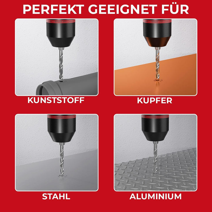 SCHWABENBACH ® Schnellspannbohrfutter Komplett Set 5tlg, 1,5-13mm 1/2-20UNF für Bohrmaschinen und Sc