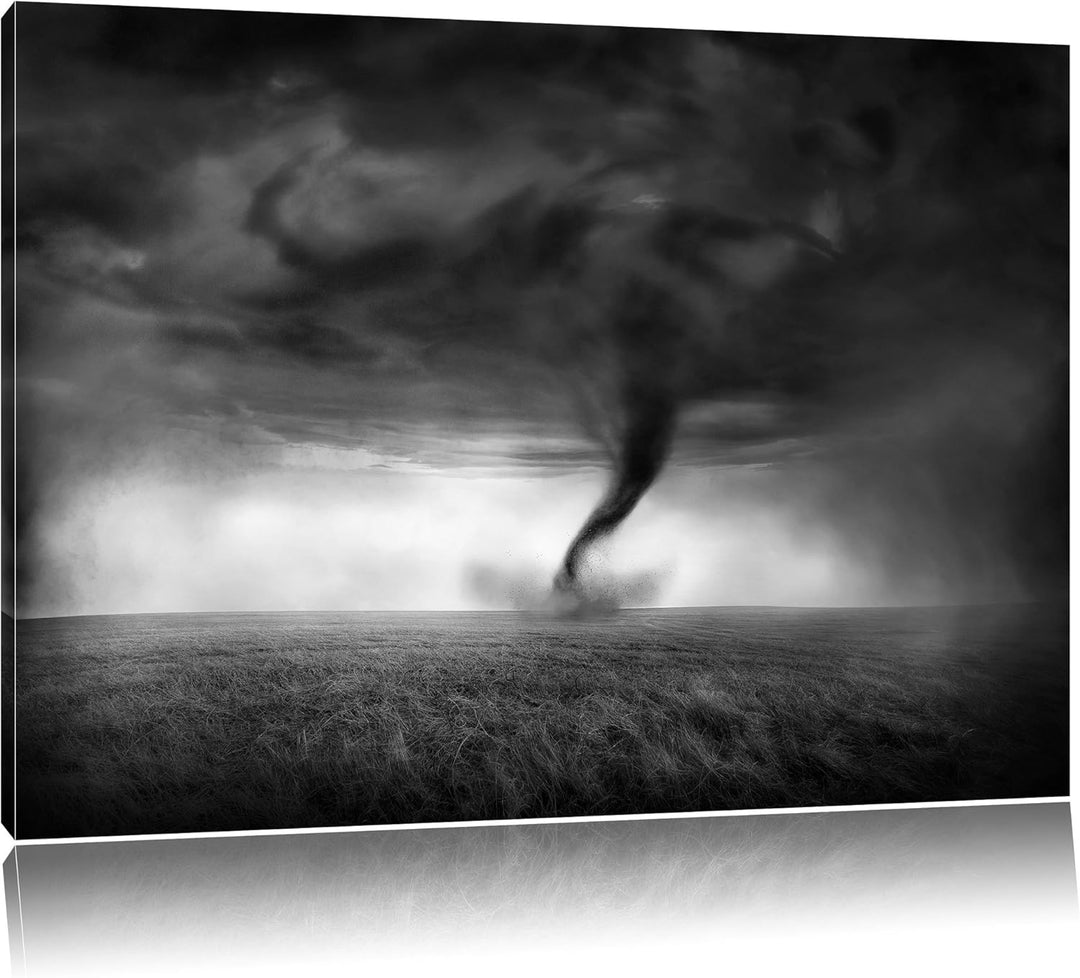 Pixxprint Naturgewalt Tornado als Leinwandbild/Grösse: 100x70 cm/Wandbild/Kunstdruck/fertig bespannt