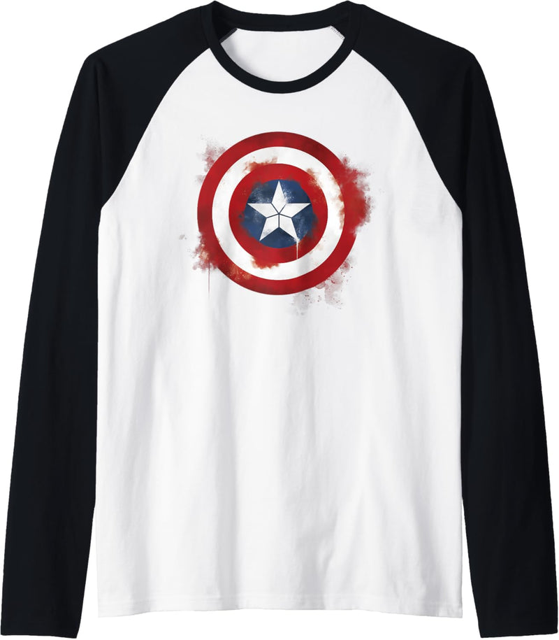 Marvel Avengers Captain America Spray Paint Logo Raglan