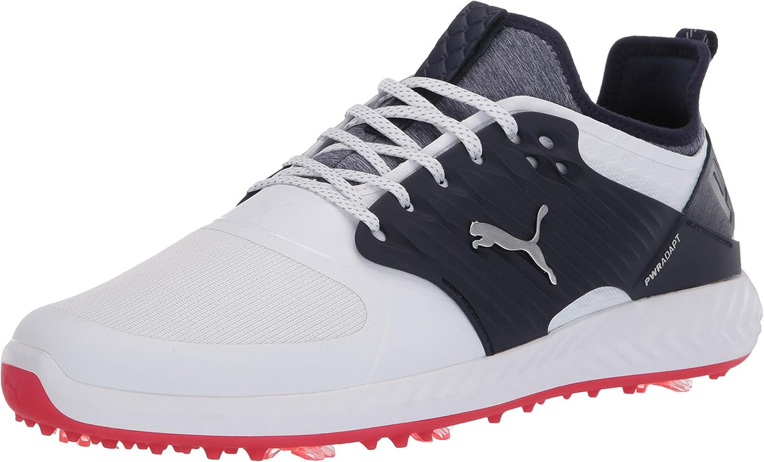 PUMA Herren Ignite Pwradapt Caged Golfschuhe 40.5 EU Puma White Puma Silver Peacoat, 40.5 EU Puma Wh