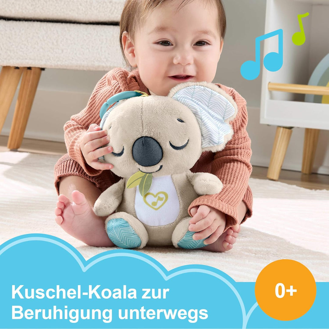 Fisher-Price Baby-Spielzeug für unterwegs Koala-Spieluhr, Plüsch-Spieluhr mit weissem Rauschen und M