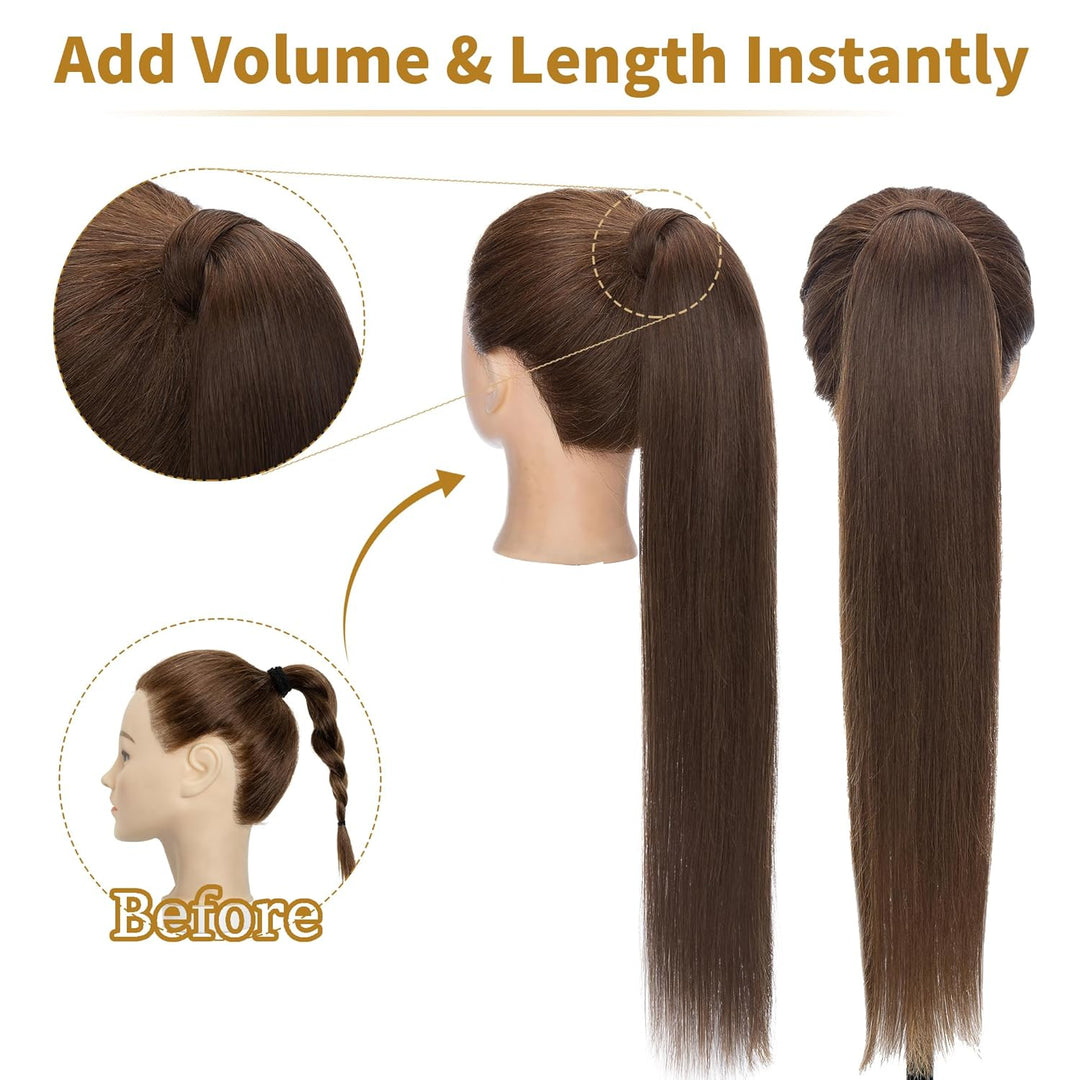 SEGO Ponytail Pferdeschwanz Haarteil Zopf extensions Haarverlängerung clip in Pony Echthaar remy Hai