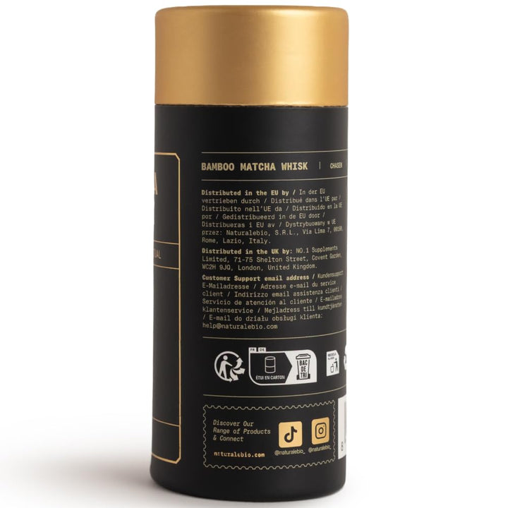 NaturaleBio Matcha Bambusbesen. Traditioneller Bambus-Chasen. 100% natürlicher Bambus, robust und na