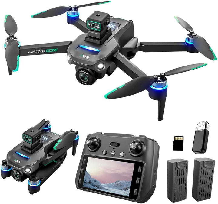 OBEST GPS Drohne mit 4K Kamera für Erwachsene, Faltbare Drone Fernbedienung mit 5.9"UHD Bildschirm S