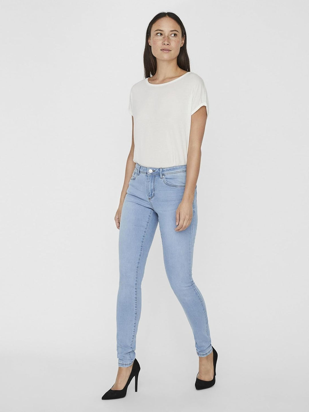 VERO MODA Damen Jeans 10222154 XS / 34L Light Blue Denim, XS / 34L Light Blue Denim