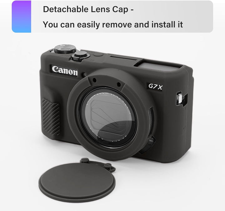 G7X II Kameratasche & LCD-Displayschutz-Zubehör-Set, weiche Silikonhülle für Canon Powershot G7X Mar
