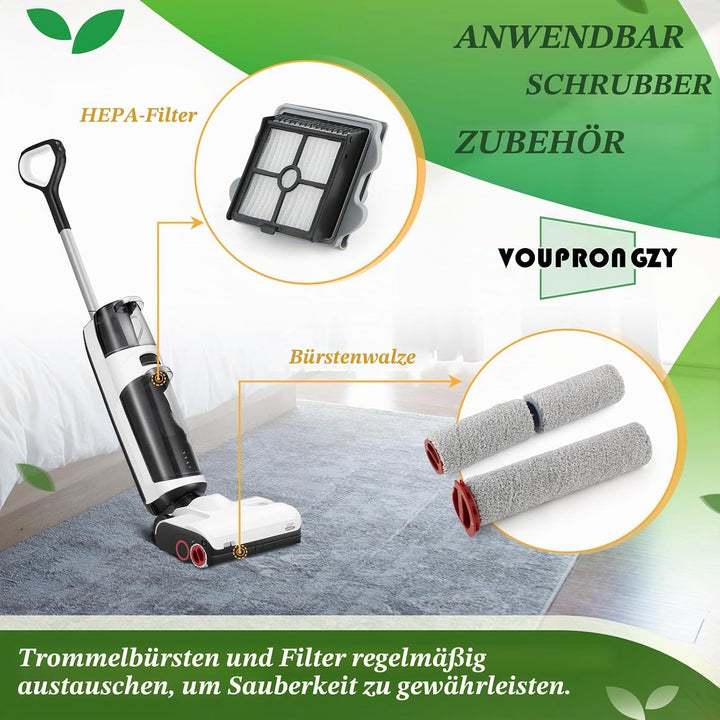 3 Bürstenwalze 4 Filter Ersatzteile für Roborock Dyad Pro/Dyad Pro Combo Nass Trockensauger Bürstenr