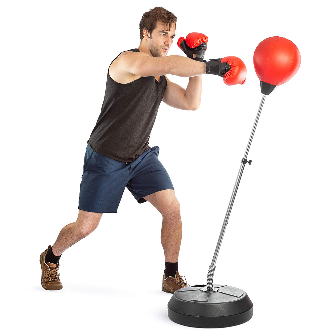 Punching Bag with Stand, Boxing Bag for Teens & Adults - Height Adjustable - Speed Bag for Training,