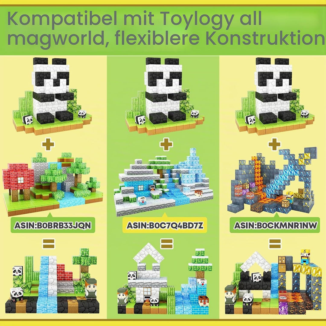 Magnetische Bausteine - Build Mine Magnete Welt Set, Magnet Panda magnet bausteine Magnetspiel für K