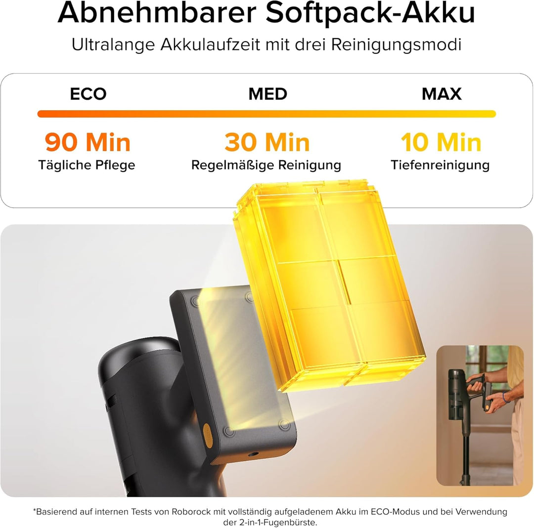 roborock H60 Hub Ultra Akku Staubsauger mit Auto-Entleerungsstation, 210AW Saugleistung für Teppiche