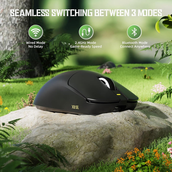 ATTACK SHARK X8SE Kabellose Gaming-Maus, 55g Ultraleicht, PAW3311 Sensor, BK52820 Chip, 25.000 DPI,