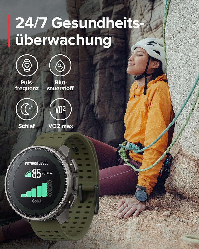 SUUNTO Vertical Abenteuer Uhr - GPS Smartwatch, Akkulaufzeit bis zu 65 Tagen, Militärgeprüftes Gehäu