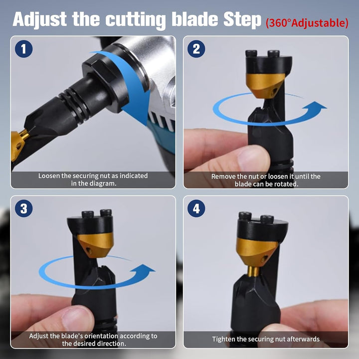 Blechknabber Kompatibel mit Makita 18V – Kabellose Blechnibbler mit 360° Drehbarem Knabberkopf und E