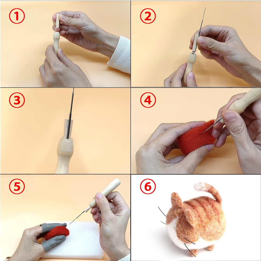 selliner Filz Set, Nadelfilz Set mit 40 Farben Filzwolle Roving,Komplettes Filzset für Anfänger mit