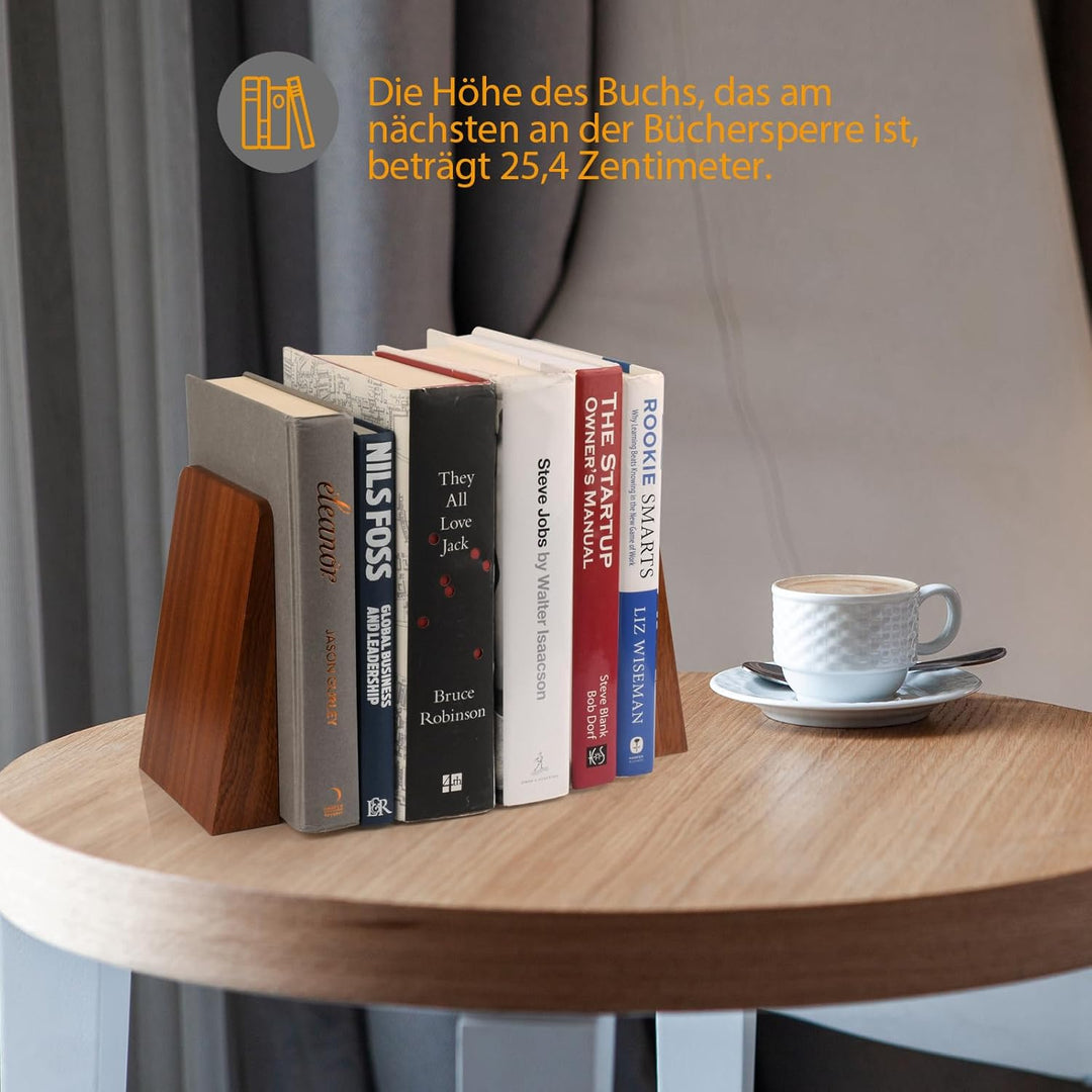 DRELIFAM Bücherstütze aus Holz Handgefertigte Buchstützen Schwer Buchstütze Holz Dekorative Bücherst