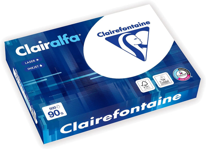Clairelfa A4 90 g. Karton mit 5 Packungen à 500 Blatt A4 - 210x297 5 x 500 Blatt Weiss, 90 g., A4 -
