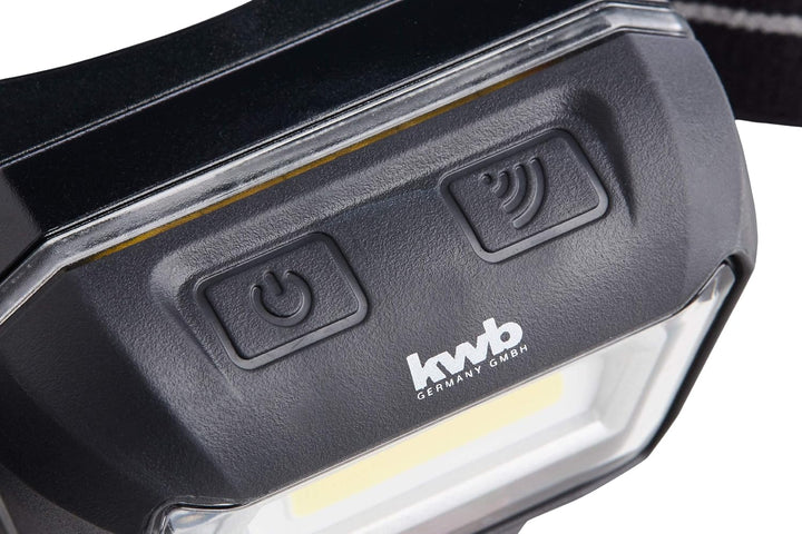 kwb Akku Kopf-Leuchte mit Bewegungs-Sensor (Ein/Aus) COB LED Technik, 1500 mAh Li-Ion Batterie, ANSI