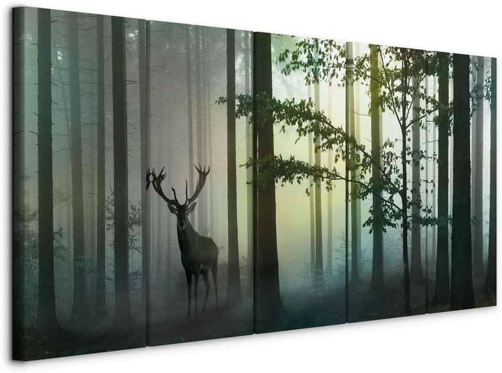 murando - Bilder Wald 150x60 cm Vlies Leinwandbild 5 tlg Kunstdruck modern Wandbilder XXL Wanddekora