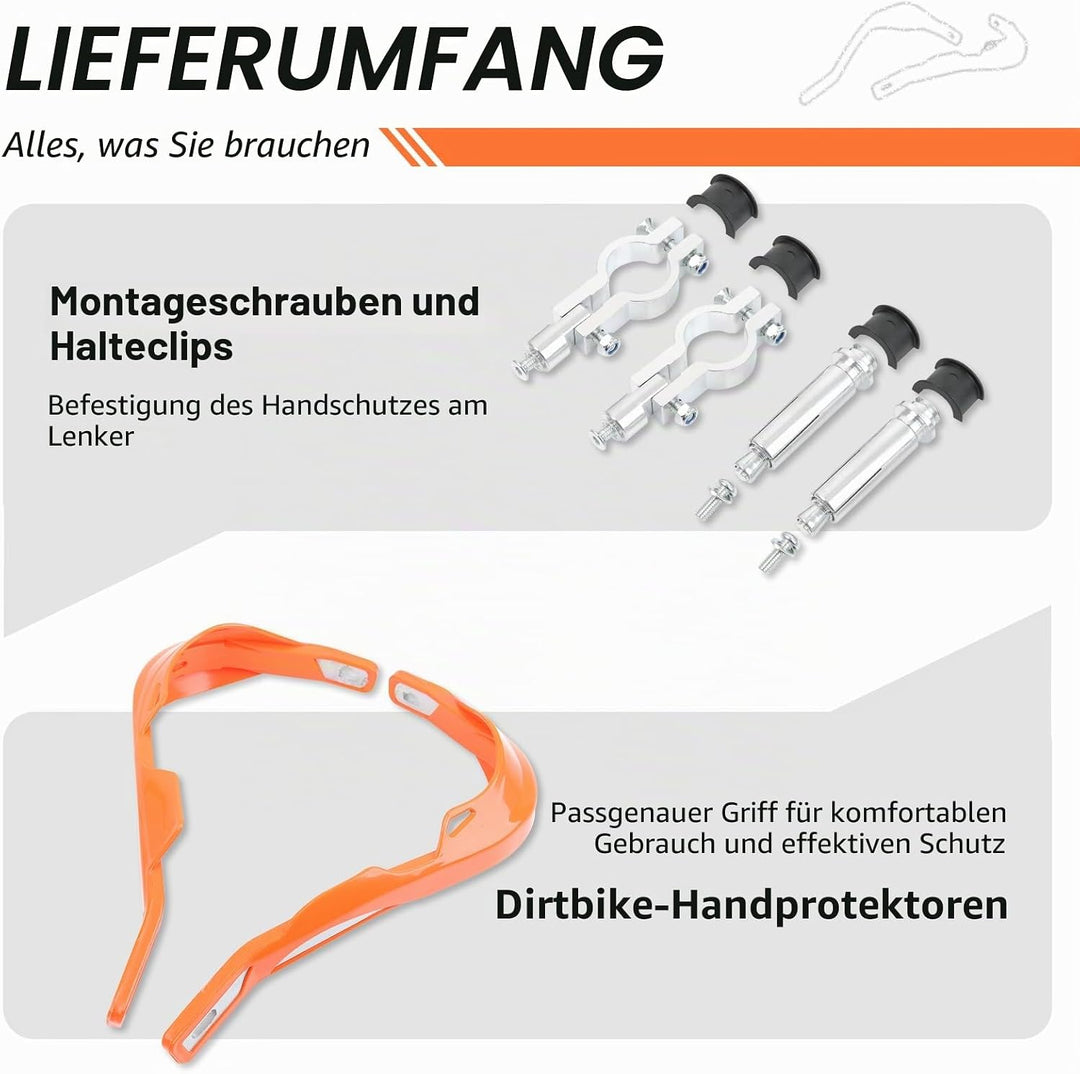 DREAMIZER Handprotektoren Motorrad Aluminium 22mm und 28mm, Handprotektoren für Offroad ATV Dirt Pit
