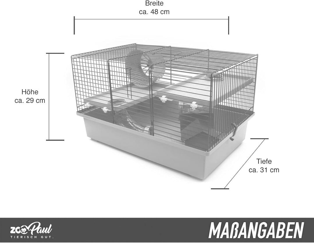 Interzoo Hamsterkäfig, Käfig, Matt mit super Ausstattung in beige