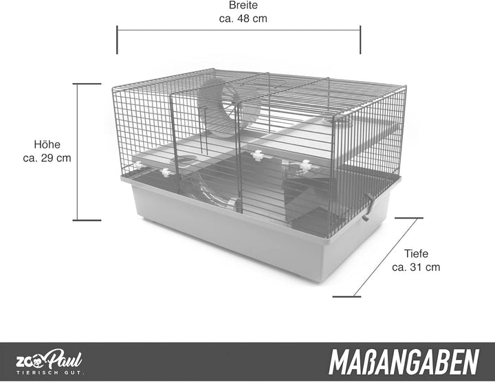 Interzoo Hamsterkäfig, Käfig, Matt mit super Ausstattung in beige