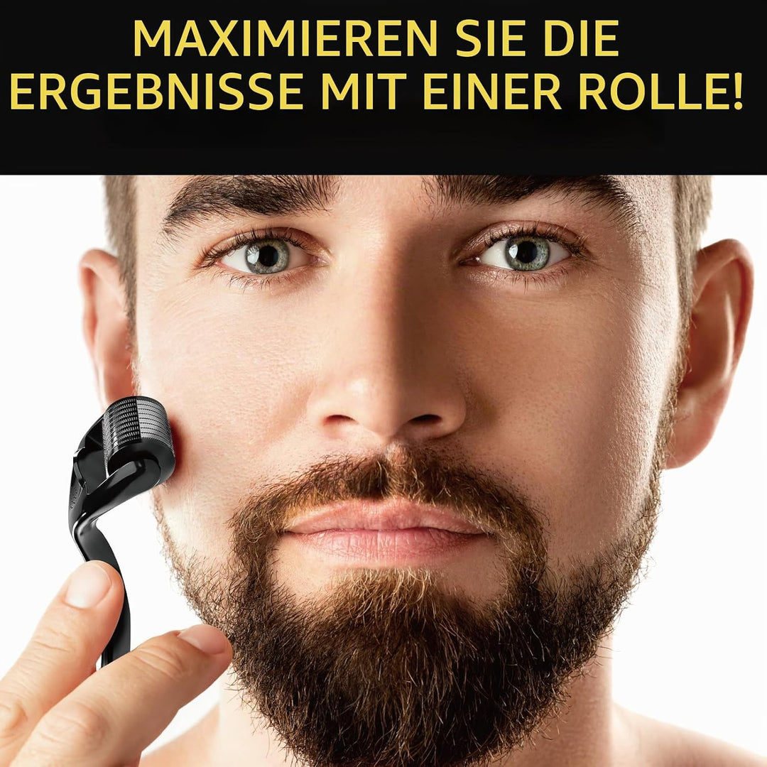 Beard Growth Kit, Beard Growth Serum mit Rolle, Beard Growth Oil - Schnelles Wachstum &amp; Verdickung f
