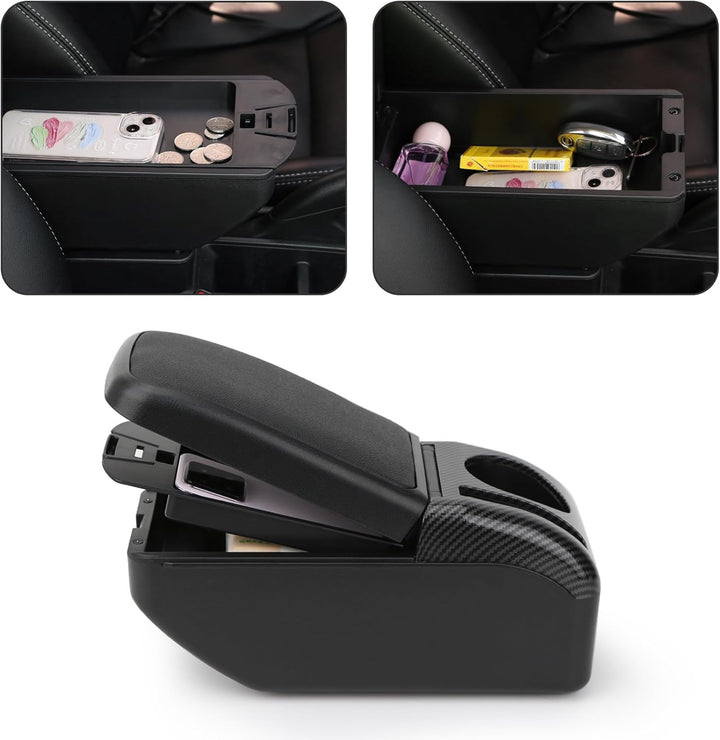 YJYWZH Compatible with Seat Ibiza 6j Armlehnen Ibiza 4 IV 2008-2016 Armlehnen Schwarz Leder Armlehne