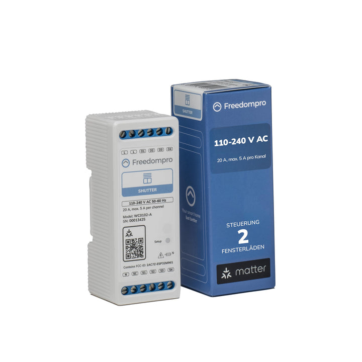 Freedompro Shutter Modul DIN 4C5A, Smart Schalter für bis zu 2 Rollläden, Smart Home Kompatibel mit