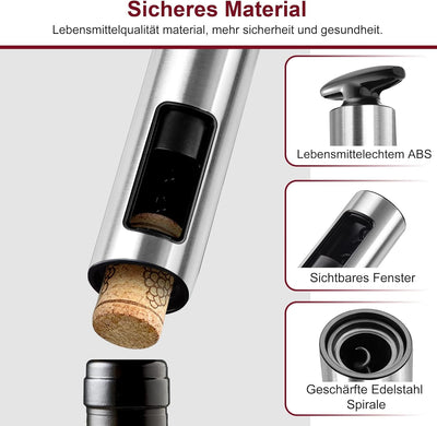 Weinflaschenöffner Set, HOOMIL 4-in-1 Weinöffner Set Profi Korkenzieher für Wein mit Folienschneider