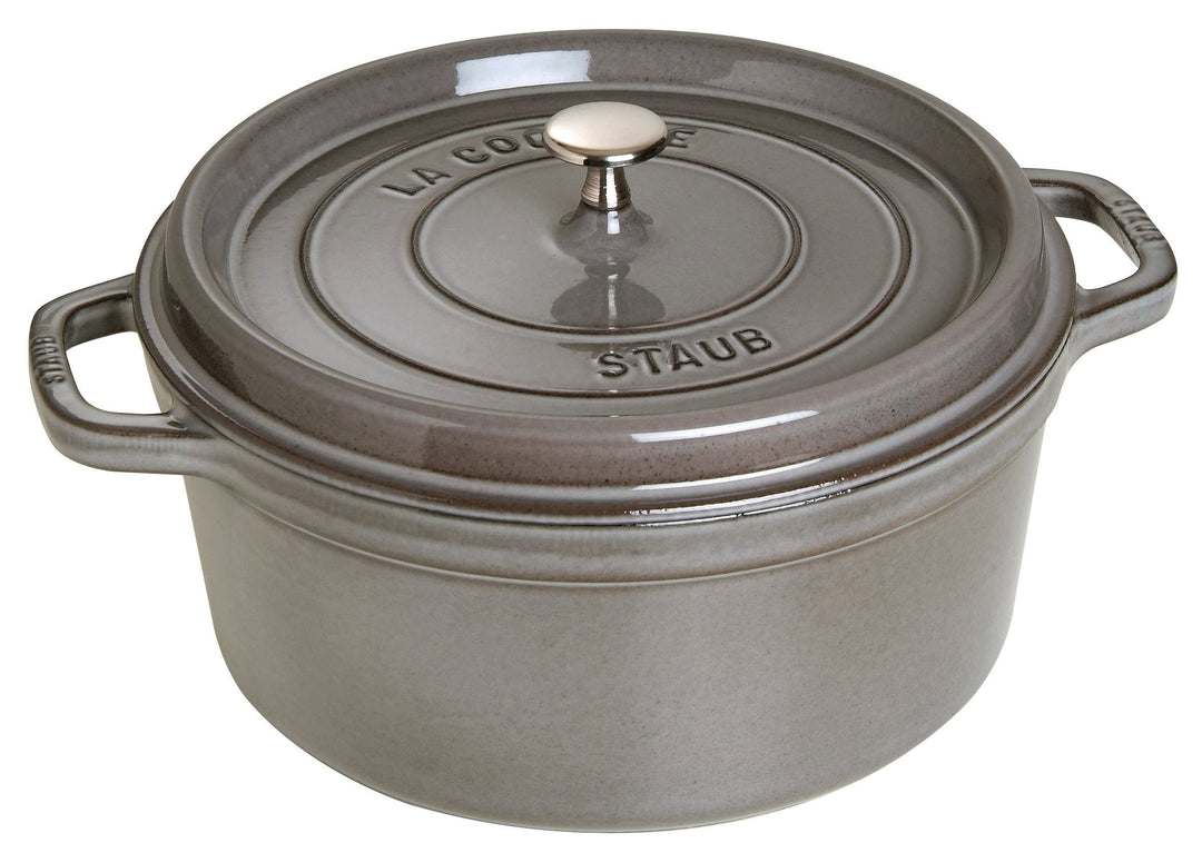 STAUB Gusseisen Bräter/Cocotte, Rund 28 cm, 6,7 L, Aromaregen Funktion, Für alle Herdarten geeignet,