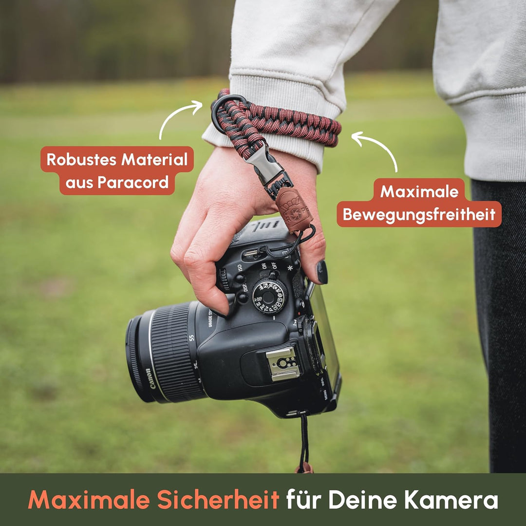 C-Rope Kamera Handschlaufe The Claw aus handgeflochtenem Paracord. Kameragurt mit Schnellverschluss-