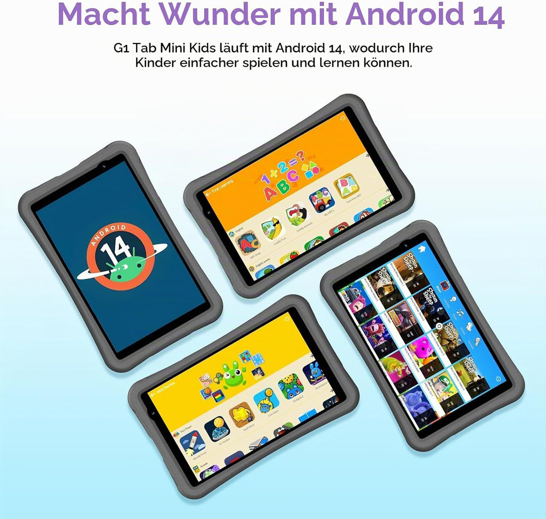 UMIDIGI G1 Tab Mini Kids Tablet, Kinder-Tablet 8 Zoll Android 14, WiFi 6, 7(3+4) GB + 32 GB/TF 1TB,