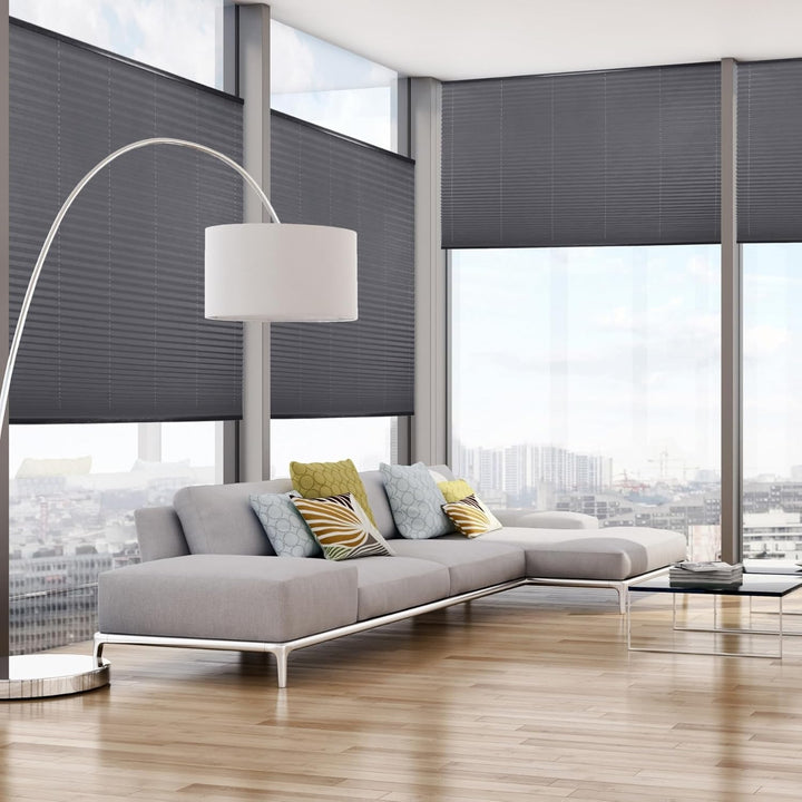 DECOOR Plissee Faltrollo nach mass Breite 120-160 cm Höhe 120-219 cm 24 Farben Rollo für Fenster und