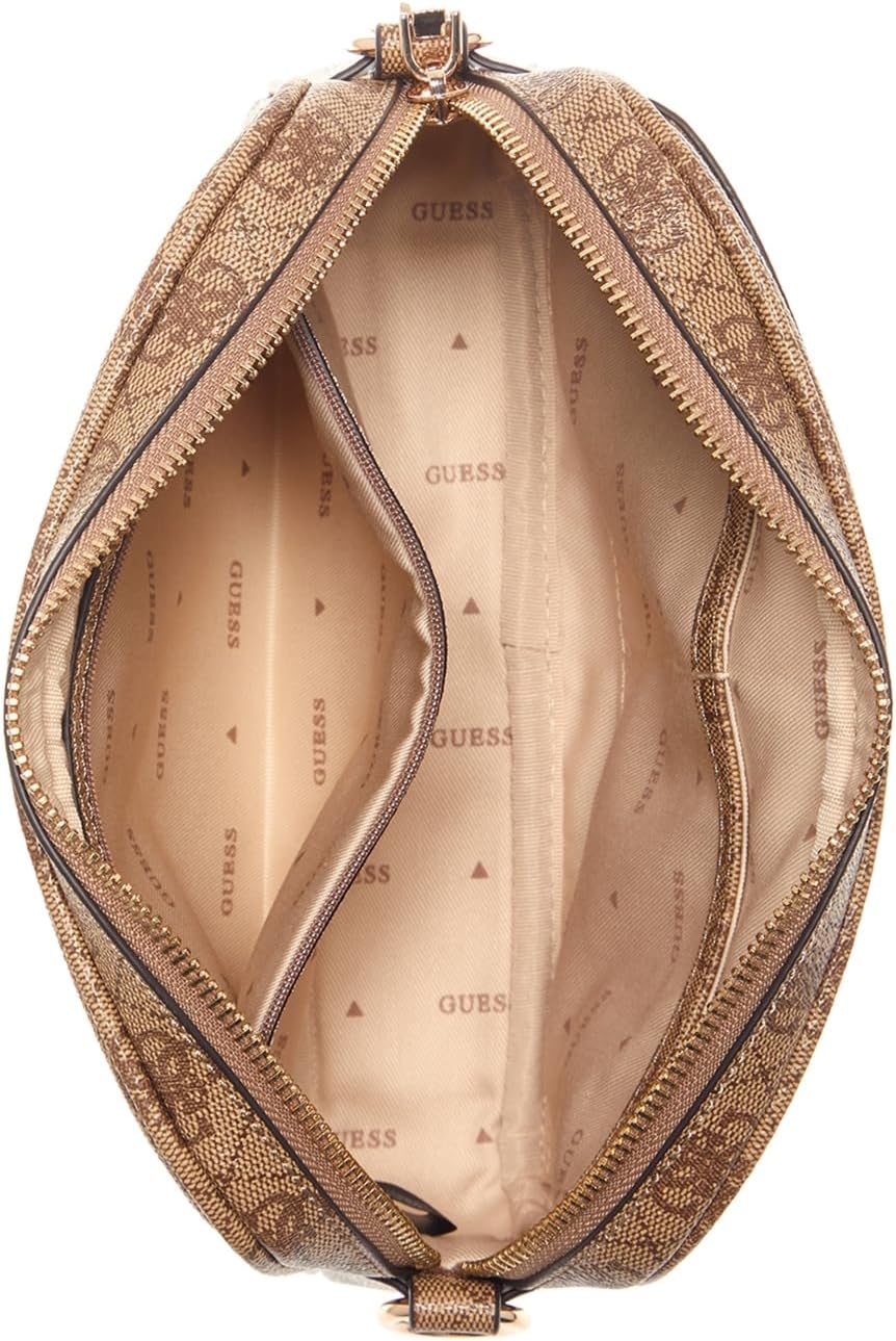 GUESS Damen Meridian Umhängetasche, Kameratasche Einheitsgrösse Latte Logo, Einheitsgrösse Latte Log