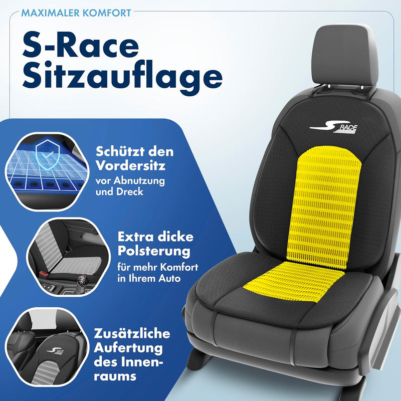 Walser Car Comfort Auto-Sitzauflage S-Race, Auszeichnung Sehr Gut* Autositzauflage, Sitzkissen-PKW,