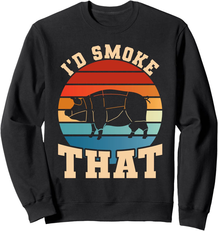 Grillmeister BBQ Grillparty Retro Schweinefleisch Grillen Sweatshirt