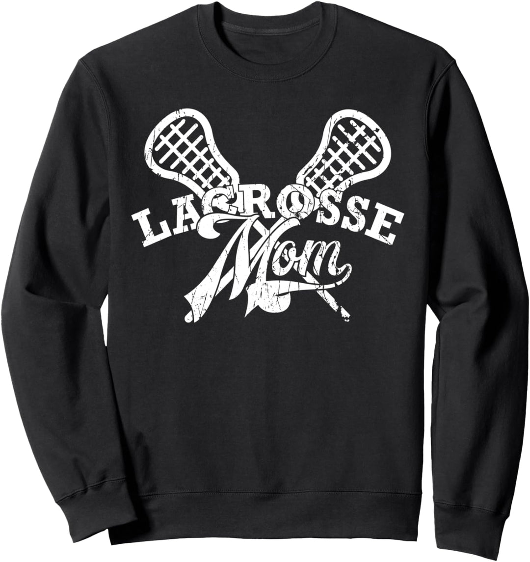 Lacrosse Mom Distressed Lax Mom Sweatshirt