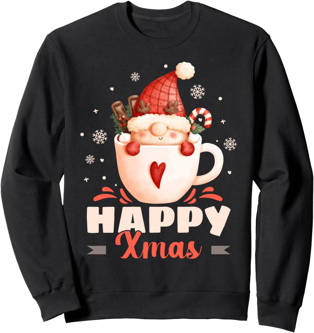 Weihnachts-Wichtel in einer Tasse, Happy Xmas, Gnom Sweatshirt