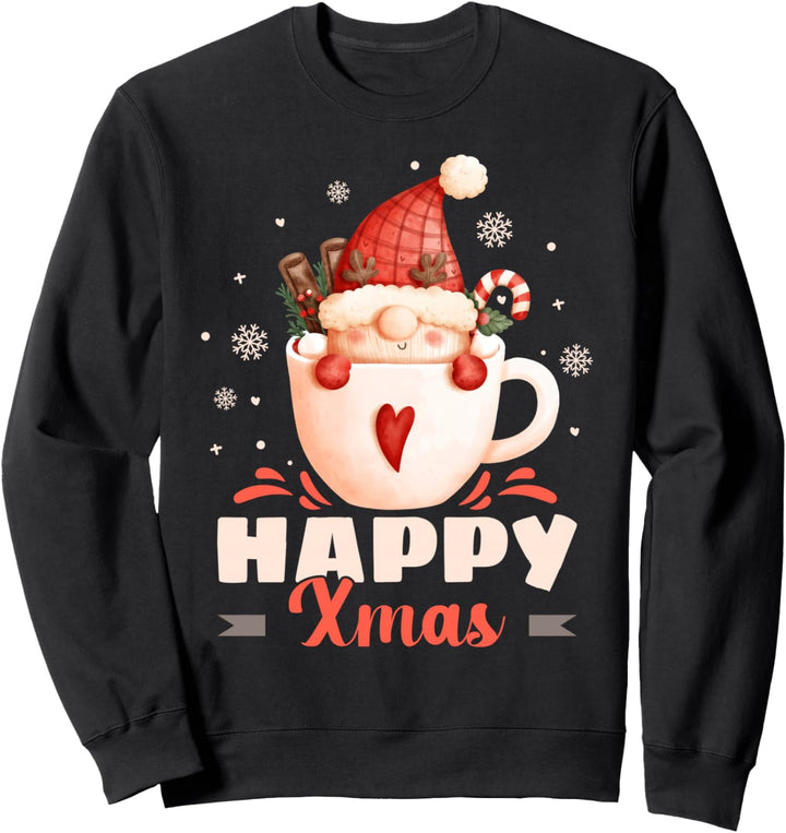 Weihnachts-Wichtel in einer Tasse, Happy Xmas, Gnom Sweatshirt